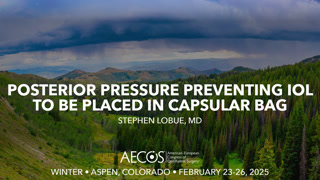 Posterior pressure preventing IOL to be placed in capsular bag